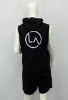 SLEEVELESS  FULL ZIP POCKETED HOODY